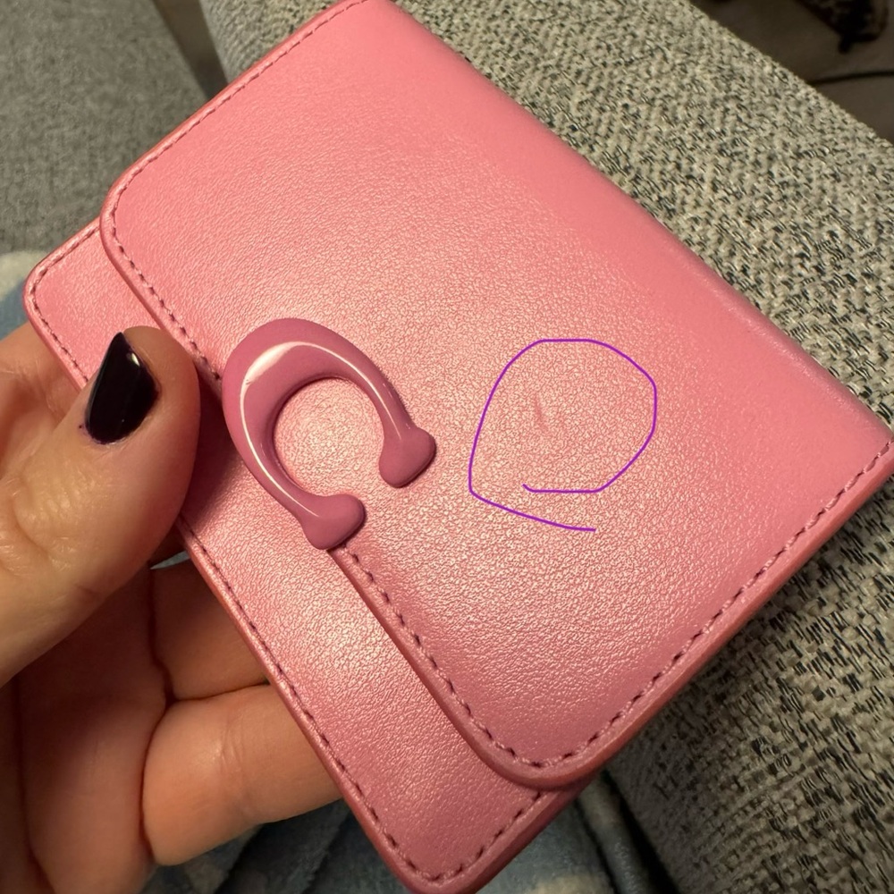 Coach Bandit Card Case style# CR522 color Vivid Pink (LHWPU) - Picture 6 of 8